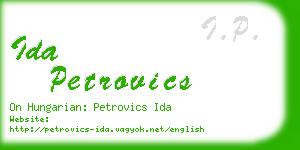 ida petrovics business card